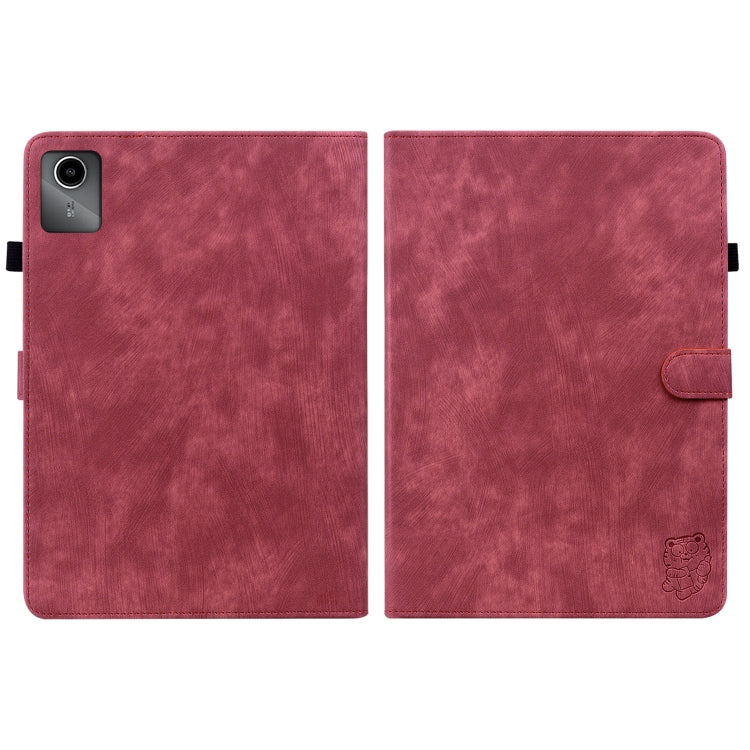 For Lenovo Tab M11/Xiaoxin Pad 11 2024 Tiger Pattern Flip Leather Tablet Case(Red) - Lenovo by buy2fix | Online Shopping UK | buy2fix