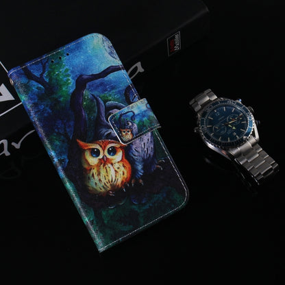 For Motorola Moto G Power 5G 2024 Coloured Drawing Flip Leather Phone Case(Oil Painting Owl) - Motorola Cases by buy2fix | Online Shopping UK | buy2fix