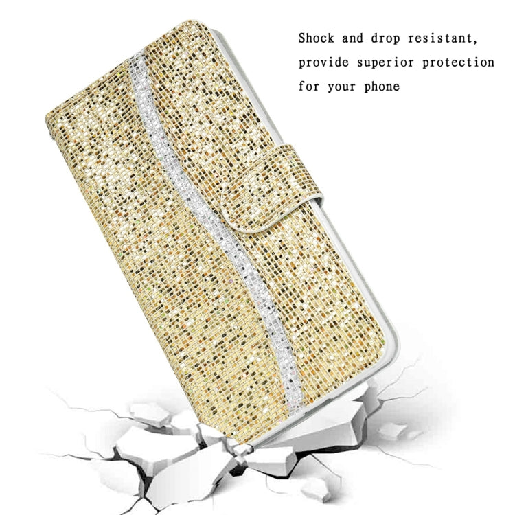 For iPhone 16 Pro Glitter Powder Filp Leather Phone Case(Gold) - iPhone 16 Pro Cases by buy2fix | Online Shopping UK | buy2fix