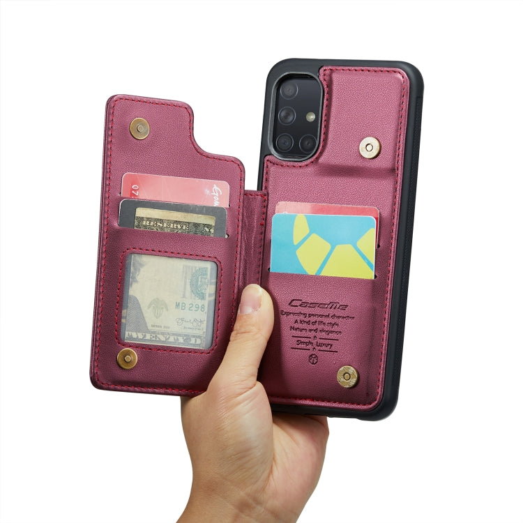 For Samsung Galaxy A51 4G CaseMe C22 Card Slots Holder RFID Anti-theft Phone Case(Wine Red) - Galaxy Phone Cases by CaseMe | Online Shopping UK | buy2fix