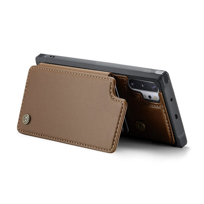 For Samsung Galaxy Note10+ 5G CaseMe C22 Card Slots Holder RFID Anti-theft Phone Case(Brown) - Galaxy Phone Cases by CaseMe | Online Shopping UK | buy2fix