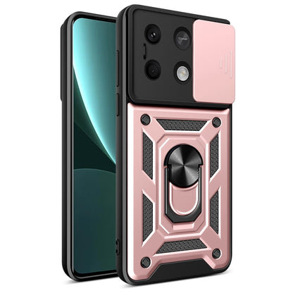 For Xiaomi Redmi Note 13 5G Sliding Camera Cover Design TPU Hybrid PC Phone Case(Rose Gold) - Note 13 Cases by buy2fix | Online Shopping UK | buy2fix