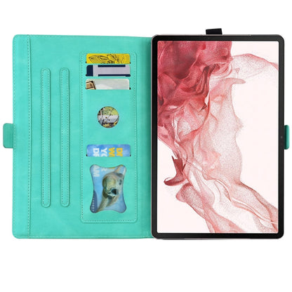 For Samsung Galaxy Tab S9 FE+ Love Butterfly Embossed Leather Tablet Case(Mint Green) - Galaxy Tab S9 FE+ by buy2fix | Online Shopping UK | buy2fix