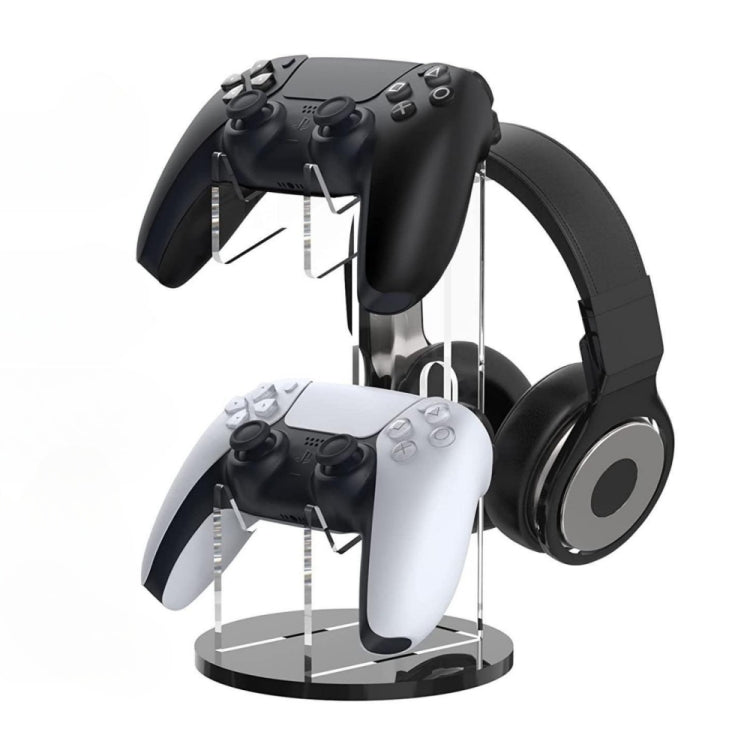 For PS4 / PS5 YX029 Headphone Gamepad Desktop Display Holder(Transparent+Black) - Holder by buy2fix | Online Shopping UK | buy2fix