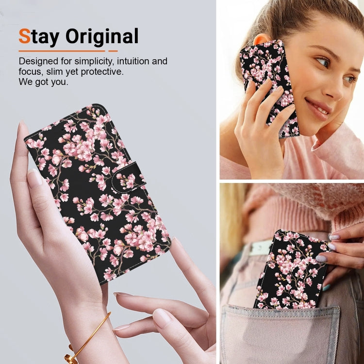 For iPhone 16 Pro Crystal Texture Colored Drawing Leather Phone Case(Plum Bossom) - iPhone 16 Pro Cases by buy2fix | Online Shopping UK | buy2fix