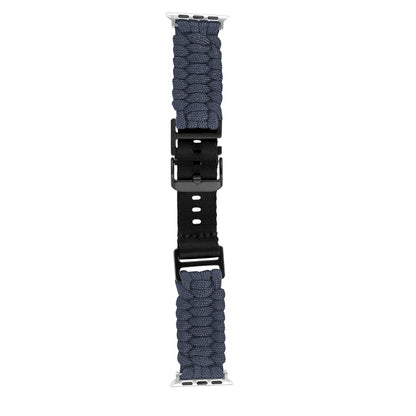 For Apple Watch Ultra 2 49mm Paracord Plain Braided Webbing Buckle Watch Band(Grey) - Watch Bands by buy2fix | Online Shopping UK | buy2fix