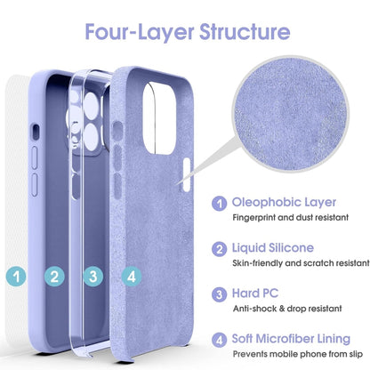 For iPhone 16 Microfiber Liquid Silicone Shockproof Phone Case(Purple) - iPhone 16 Cases by buy2fix | Online Shopping UK | buy2fix