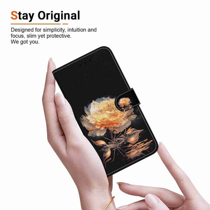 For Xiaomi Redmi Note 13 Pro+ 5G Crystal Texture Colored Drawing Leather Phone Case(Gold Peony) - Note 13 Pro+ Cases by buy2fix | Online Shopping UK | buy2fix