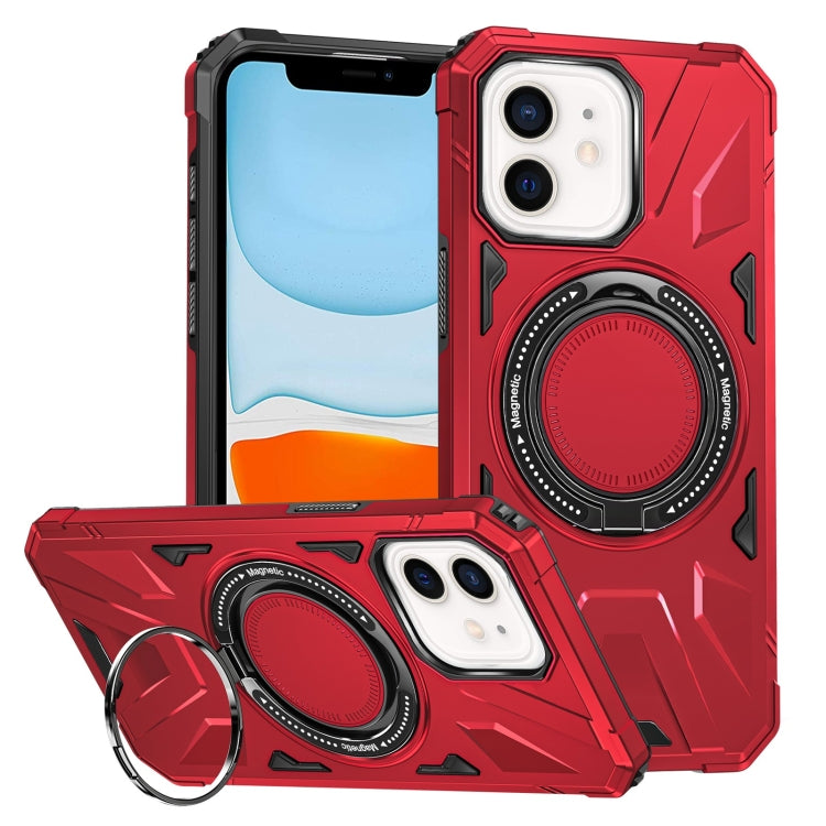 For iPhone 11 MagSafe Magnetic Shockproof Phone Case with Ring Holder(Red) - iPhone 11 Cases by buy2fix | Online Shopping UK | buy2fix