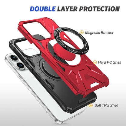 For iPhone 11 MagSafe Magnetic Shockproof Phone Case with Ring Holder(Red) - iPhone 11 Cases by buy2fix | Online Shopping UK | buy2fix