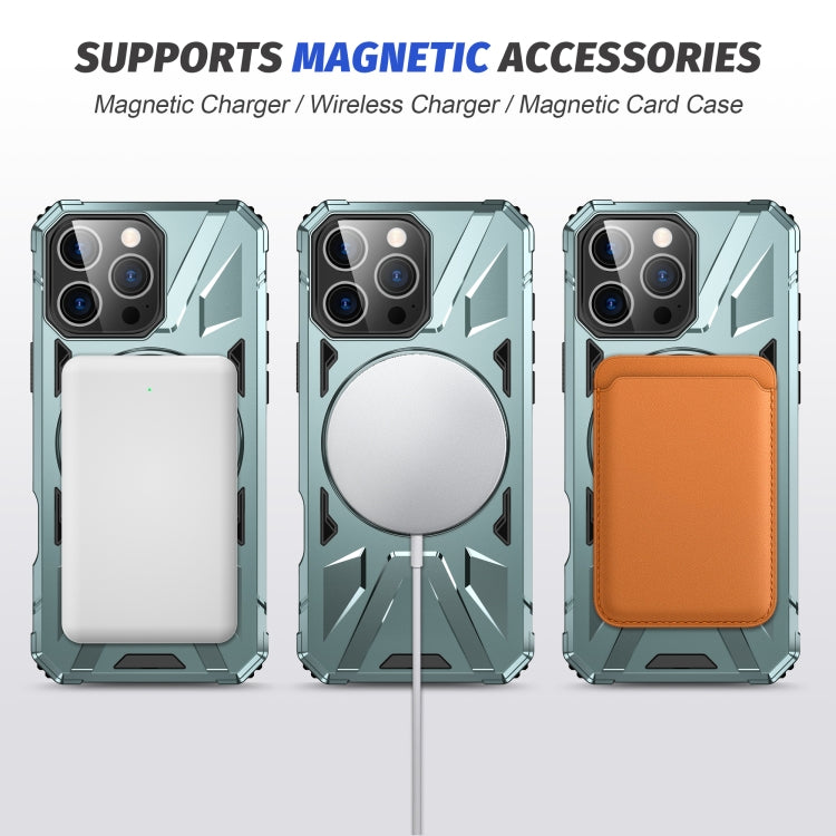 For iPhone 16 Pro Max MagSafe Magnetic Shockproof Phone Case with Ring Holder(Green) - iPhone 16 Pro Max Cases by buy2fix | Online Shopping UK | buy2fix