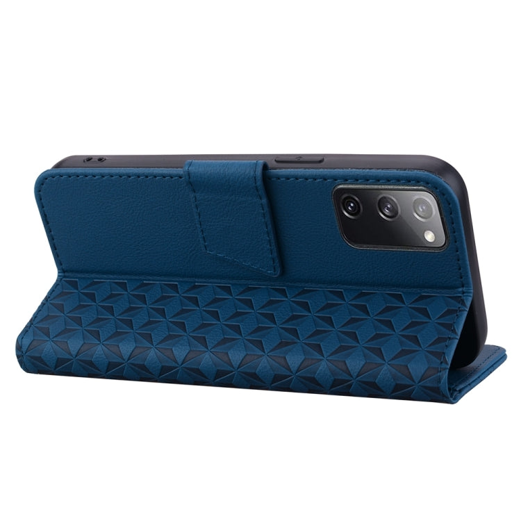 For Samsung Galaxy S20 FE 5G Diamond Buckle Leather Phone Case with Lanyard(Royal Blue) - Galaxy S20 FE Cases by buy2fix | Online Shopping UK | buy2fix