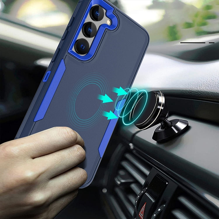 For Samsung Galaxy S25 / S24 5G Magnetic 2 in 1 PC Hybrid TPU Phone Case(Blue+Blue Green) - Galaxy S24 5G Cases by buy2fix | Online Shopping UK | buy2fix