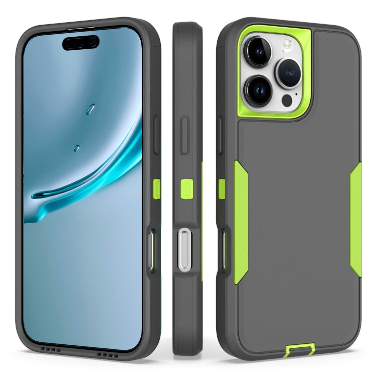 For iPhone 16 Pro Max 2 in 1 Magnetic PC + TPU Phone Case(Gray+Fluorescent Green) - iPhone 16 Pro Max Cases by buy2fix | Online Shopping UK | buy2fix