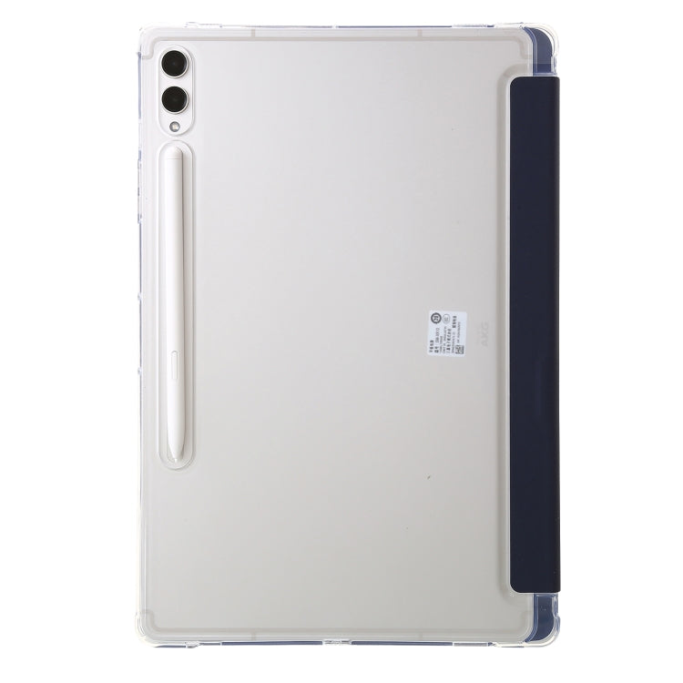 For Samsung Galaxy Tab S9 FE+ Clear Acrylic Deformation Leather Tablet Case(Dark Blue) - Galaxy Tab S9 FE+ by buy2fix | Online Shopping UK | buy2fix