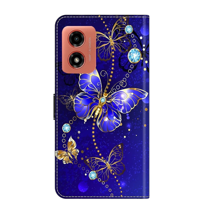 For Motorola Moto G Play 2024 Crystal 3D Shockproof Protective Leather Phone Case(Diamond Butterfly) - Motorola Cases by buy2fix | Online Shopping UK | buy2fix