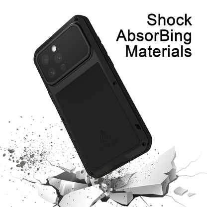 For iPhone 16 Pro LOVE MEI Metal Shockproof Life Waterproof Dustproof Phone Case(Red) - iPhone 16 Pro Cases by LOVE MEI | Online Shopping UK | buy2fix