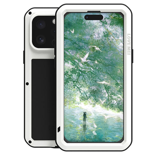 For iPhone 16 Pro LOVE MEI Metal Shockproof Life Waterproof Dustproof Phone Case(White) - iPhone 16 Pro Cases by LOVE MEI | Online Shopping UK | buy2fix