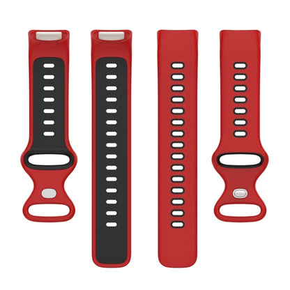 For Fitbit Charge 6 Two Color Silicone Watch Band(Red Black) - Watch Bands by buy2fix | Online Shopping UK | buy2fix