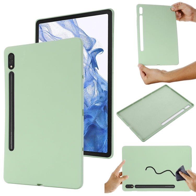 For Samsung Galaxy Tab S9 Ultra Pure Color Liquid Silicone Shockproof Tablet Case(Green) - Galaxy Tab S9 Ultra Cases by buy2fix | Online Shopping UK | buy2fix