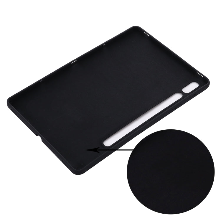 For Samsung Galaxy Tab S9 FE Pure Color Liquid Silicone Shockproof Tablet Case(Black) - Galaxy Tab S9 FE by buy2fix | Online Shopping UK | buy2fix