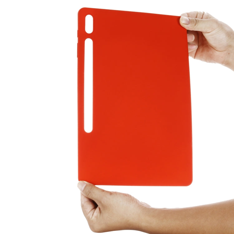 For Samsung Galaxy Tab S9 FE+ Pure Color Liquid Silicone Shockproof Tablet Case(Red) - Galaxy Tab S9 FE+ by buy2fix | Online Shopping UK | buy2fix