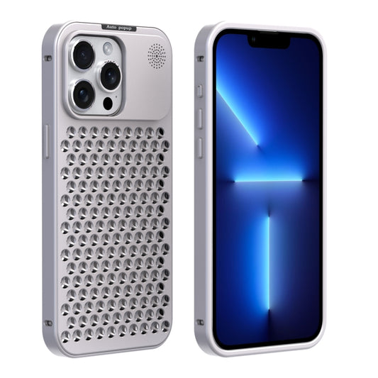 For iPhone 12 Pro Max R-JUST RJ58 Aromatherapy Metal Cooling Phone Case(Silver) - iPhone 12 Pro Max Cases by R-JUST | Online Shopping UK | buy2fix