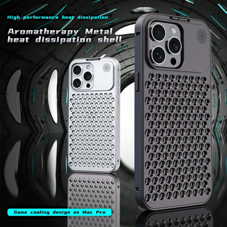 For iPhone 14 Pro R-JUST RJ58 Aromatherapy Metal Cooling Phone Case(Black) - iPhone 14 Pro Cases by R-JUST | Online Shopping UK | buy2fix