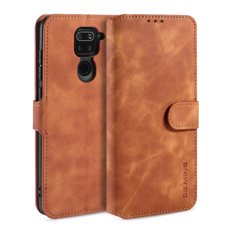 For Xiaomi Redmi 10X 4G / Redmi Note 9 DG.MING Retro Oil Side Horizontal Flip Case(Brown) - Xiaomi Cases by DG.MING | Online Shopping UK | buy2fix