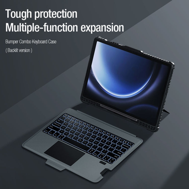 For Samsung Galaxy Tab S9 FE+ Nillkin Backlit Version Bumper Combo Keyboard Case - Samsung Keyboard by NILLKIN | Online Shopping UK | buy2fix