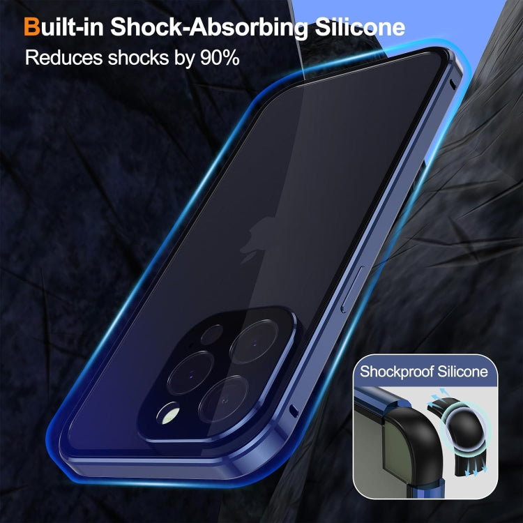 For iPhone 16 Anti-peeping Magnetic Double-sided Tempered Glass Phone Case(Black) - iPhone 16 Cases by buy2fix | Online Shopping UK | buy2fix