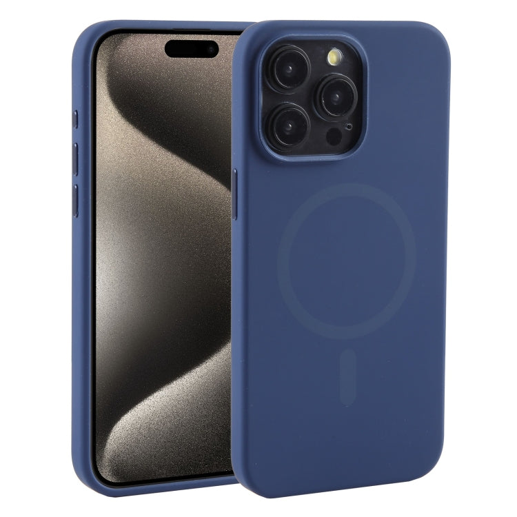 For iPhone 15 Pro Max Mutural Karen Series Liquid Silicone Magsafe Phone Case(Navy Blue) - iPhone 15 Pro Max Cases by Mutural | Online Shopping UK | buy2fix