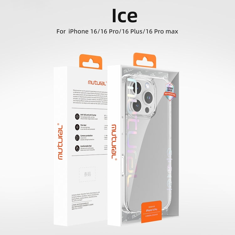 For iPhone 16 Mutural Ice Series TPU Phone Case(Transparent) - iPhone 16 Cases by Mutural | Online Shopping UK | buy2fix