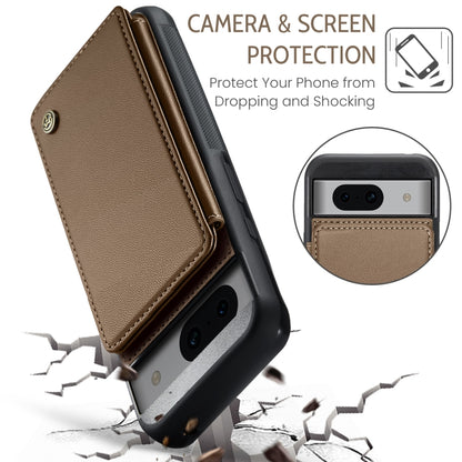 For Google Pixel 8a CaseMe C22 Card Slots Holder RFID Anti-theft Phone Case(Brown) - Google Cases by CaseMe | Online Shopping UK | buy2fix