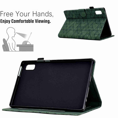 For Lenovo Tab M9 Rhombus TPU Smart Leather Tablet Case(Green) - Lenovo by buy2fix | Online Shopping UK | buy2fix