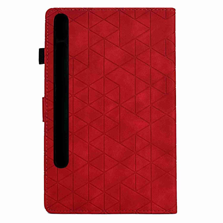 For Samsung Galaxy Tab S9 Rhombus TPU Smart Leather Tablet Case(Red) - Galaxy Tab S9 Cases by buy2fix | Online Shopping UK | buy2fix