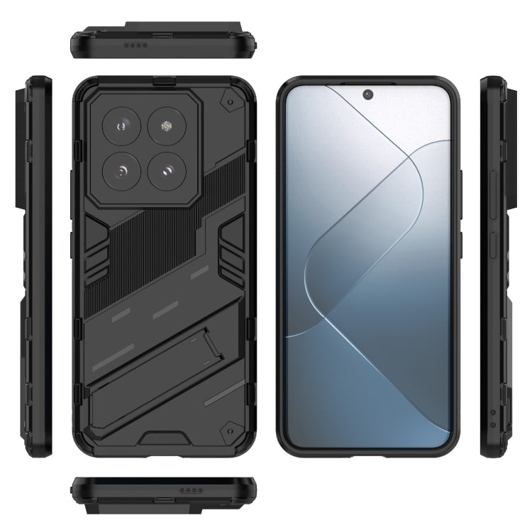 For Xiaomi 14 Pro 5G Punk Armor 2 in 1 PC + TPU Phone Case with Holder(Black) - 14 Pro Cases by buy2fix | Online Shopping UK | buy2fix