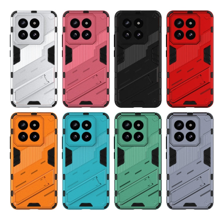 For Xiaomi 14 Pro 5G Punk Armor 2 in 1 PC + TPU Phone Case with Holder(Light Red) - 14 Pro Cases by buy2fix | Online Shopping UK | buy2fix