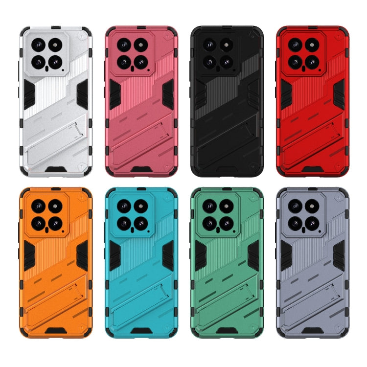 For Xiaomi 14 5G Punk Armor 2 in 1 PC + TPU Phone Case with Holder(Red) - 14 Cases by buy2fix | Online Shopping UK | buy2fix