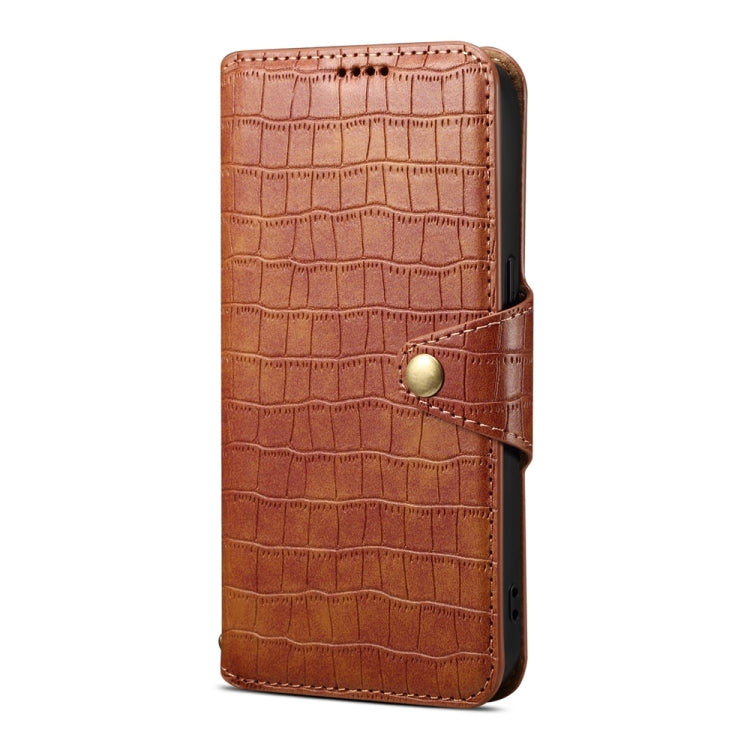 For Samsung Galaxy S23 Denior Crocodile Texture Oil Edge Leather Phone Case(Brown) - Galaxy S23 5G Cases by Denior | Online Shopping UK | buy2fix