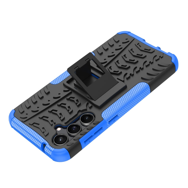 For Samsung Galaxy S23 FE 5G Tire Texture TPU + PC Phone Case with Holder(Blue) - Galaxy S23 FE 5G Cases by buy2fix | Online Shopping UK | buy2fix