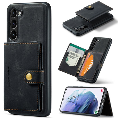 For Samsung Galaxy S24+ 5G JEEHOOD J01 Retro Magnetic Detachable Wallet Phone Case(Black) - Galaxy S24+ 5G Cases by JEEHOOD | Online Shopping UK | buy2fix