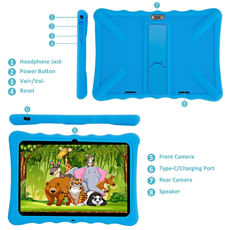 T12 Kid Tablet 10.1 inch,  2GB+32GB, Android 10 Unisoc SC7731E Quad Core CPU Support Parental Control Google Play(Blue) -  by buy2fix | Online Shopping UK | buy2fix