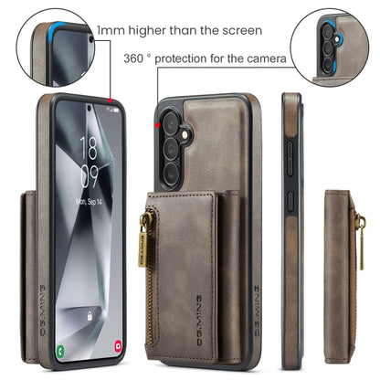 For Samsung Galaxy S24+ 5G DG.MING M5 Series Zip RFID Multi Card Detachable Leather Phone Case(Coffee) - Galaxy S24+ 5G Cases by DG.MING | Online Shopping UK | buy2fix