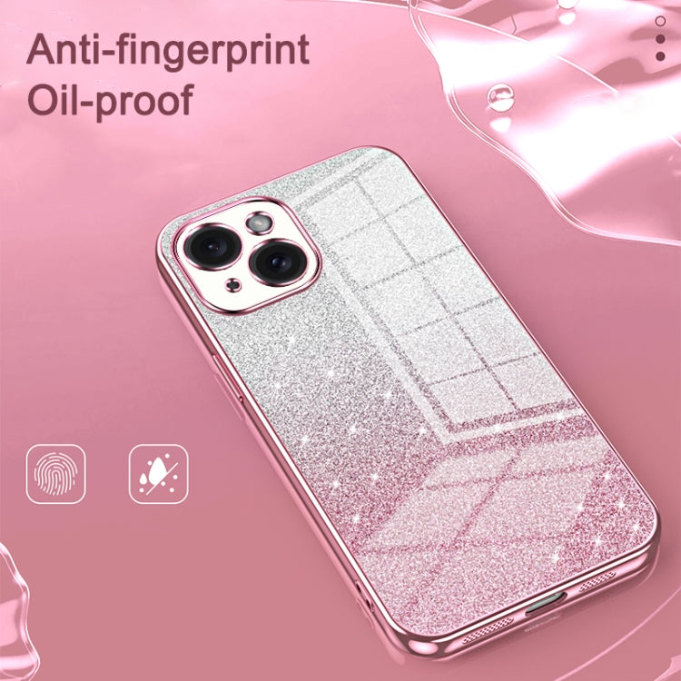 For iPhone 16 Pro Gradient Glitter Powder Electroplated Phone Case(Silver) - iPhone 16 Pro Cases by buy2fix | Online Shopping UK | buy2fix