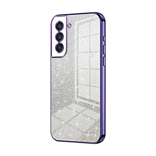 For Samsung Galaxy S21 FE 5G Gradient Glitter Powder Electroplated Phone Case(Purple) - Galaxy Phone Cases by buy2fix | Online Shopping UK | buy2fix