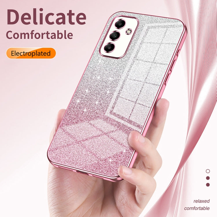 For Samsung Galaxy A13 4G Gradient Glitter Powder Electroplated Phone Case(Pink) - Galaxy Phone Cases by buy2fix | Online Shopping UK | buy2fix