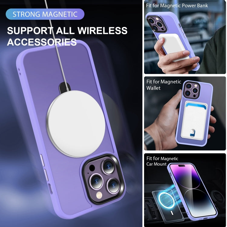 For iPhone 16 Pro Max Skin-feel MagSafe Holder PC Hybrid TPU Phone Case(Purple) - iPhone 16 Pro Max Cases by buy2fix | Online Shopping UK | buy2fix