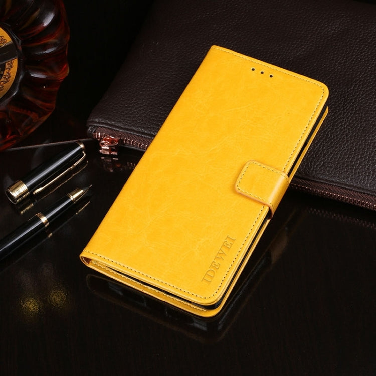 For Samsung Galaxy S24+ 5G idewei Crazy Horse Texture Leather Phone Case(Yellow) - Galaxy S24+ 5G Cases by idewei | Online Shopping UK | buy2fix