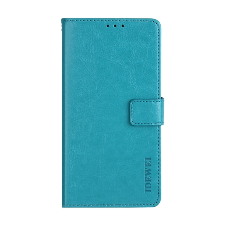 For iPhone 15 Pro Max idewei Crazy Horse Texture Leather Phone Case with Holder(Sky Blue) - iPhone 15 Pro Max Cases by idewei | Online Shopping UK | buy2fix